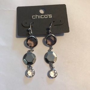 Purple tinted dangly earrings