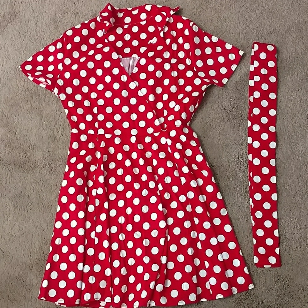 50s style polka dot dress
