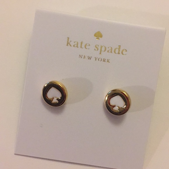 Kate Spade ♠️ white Spade earrings - Picture 3 of 5