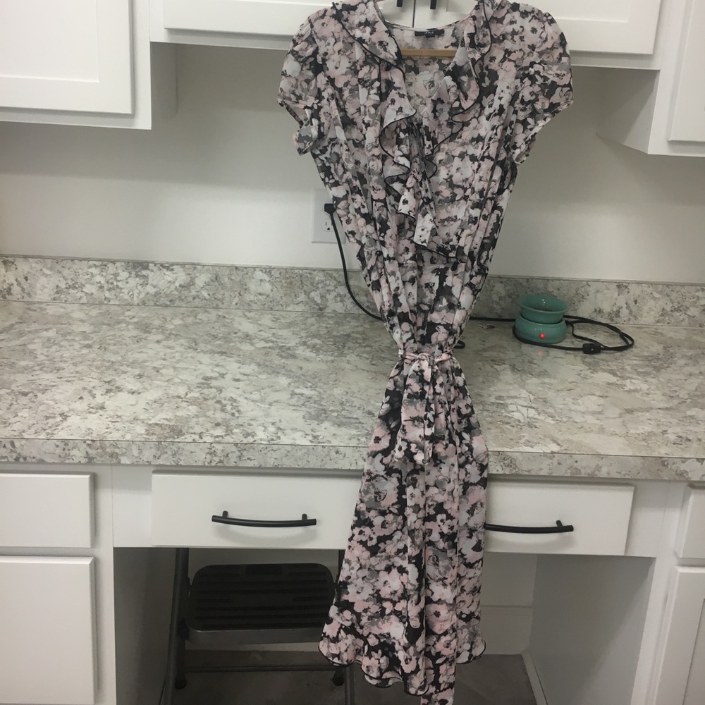 Floral midi dress sold with slip