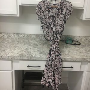 Floral midi dress sold with slip