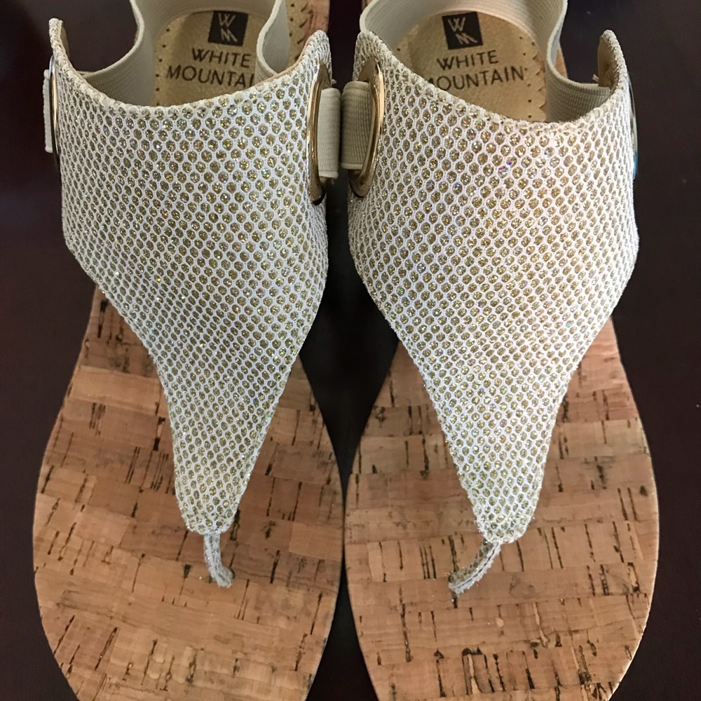 Aida Gold/Glitter wedge sandal