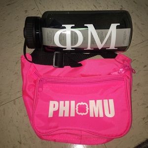 PHI MU (ΦΜ) fanny pack and water bottle