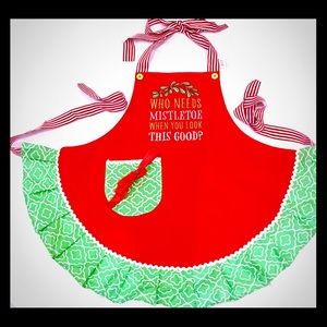 Christmas Apron Burton and Burton, Embroidered NWT