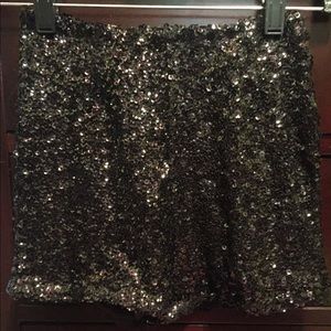 Black sequin shorts