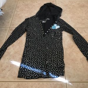 Long sleeve top with a hood