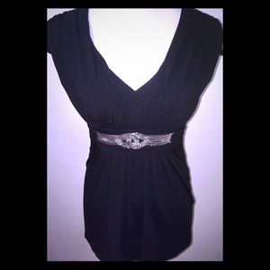 White House Black Market Babydoll Glam Top-Sz XXS