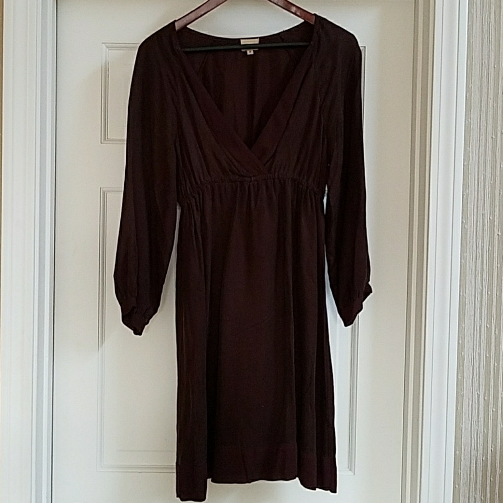 Ella Moss deep V brown dress