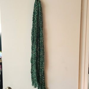 Green Floral Summer Scarf