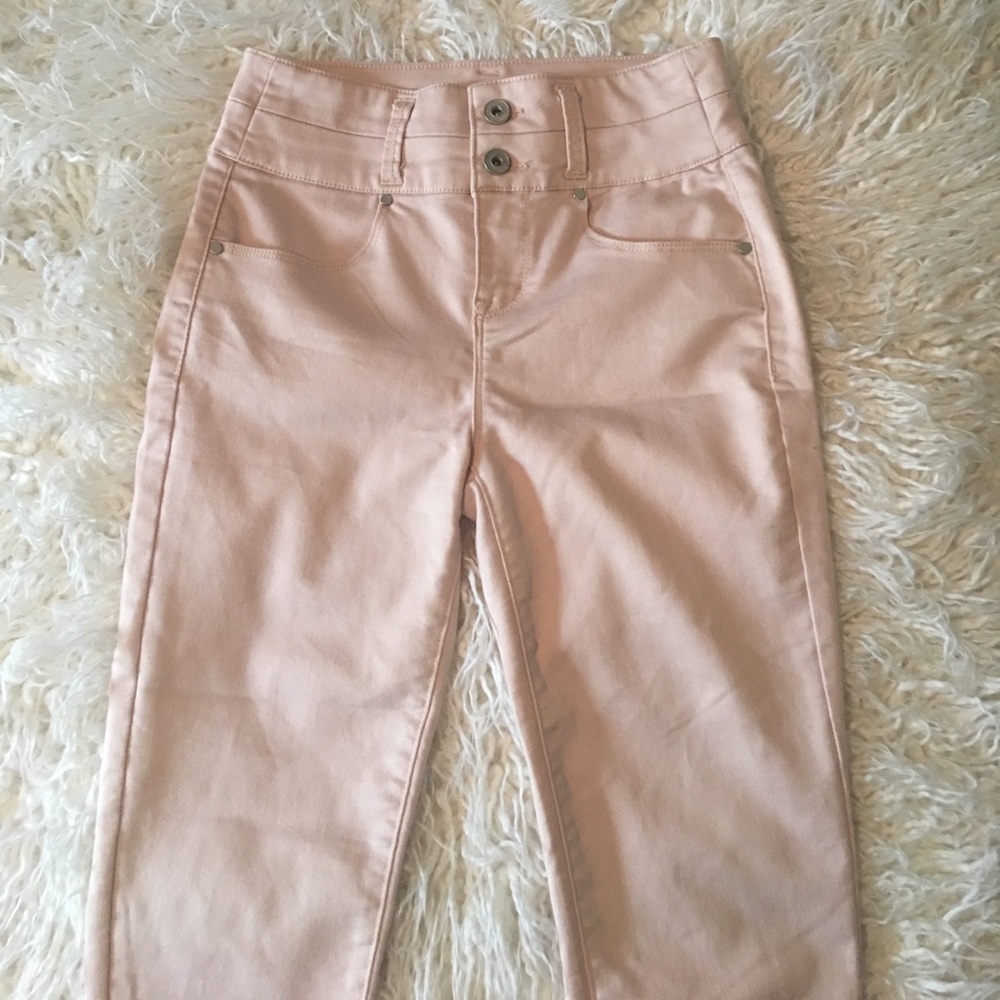 High rise baby pink pants