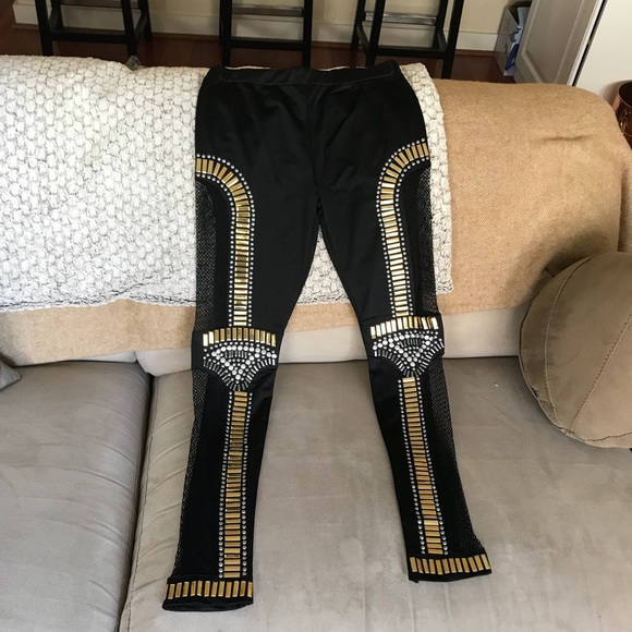 ROCKER metal embellished fishnet legging tights - Picture 4 of 6