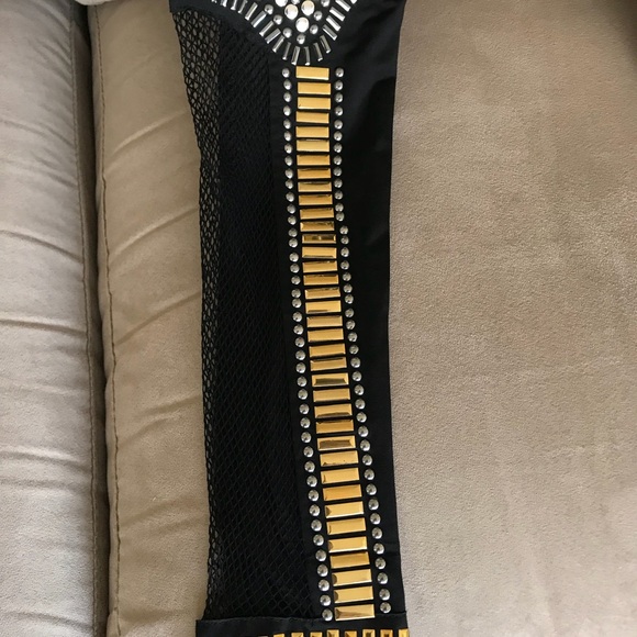 ROCKER metal embellished fishnet legging tights - Picture 6 of 6