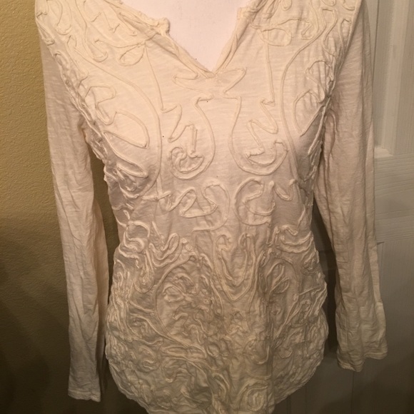 LUCKY Brand Ivory Top Sz M - Picture 1 of 6