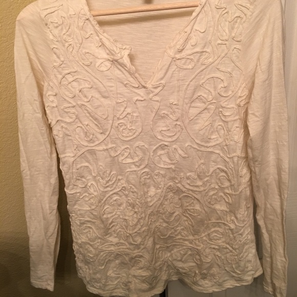 LUCKY Brand Ivory Top Sz M - Picture 4 of 6