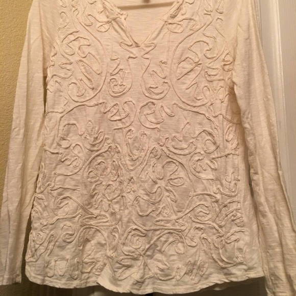 LUCKY Brand Ivory Top Sz M - Picture 6 of 6