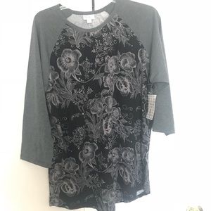 Lularoe Grey & Black Floral Randy