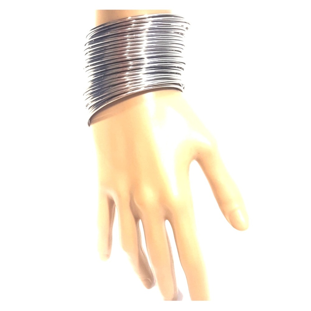 Vintage gypsy silver metal bangles SET