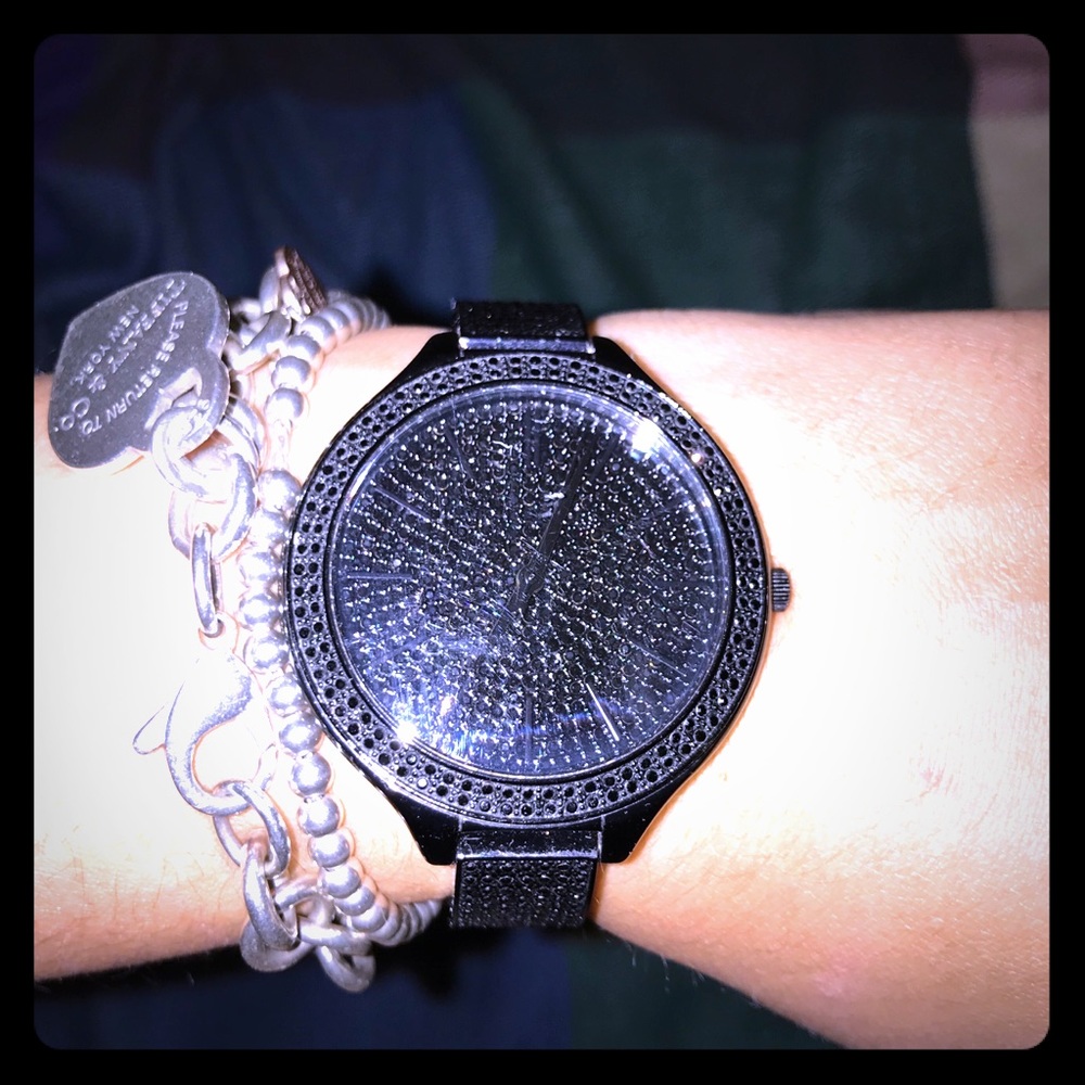 Michael Kors black crystals watch