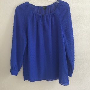 j.Crew Royal Blue Sheer Flowy Top