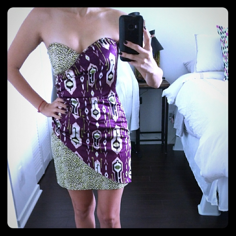 Two tone dress strapless dress