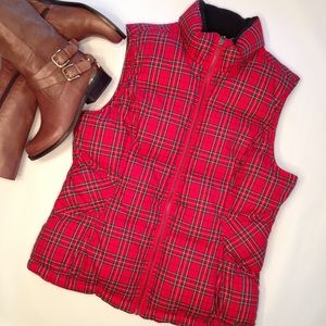 Plaid Tommy Hilfiger Down Puffer Vest EUC Size L