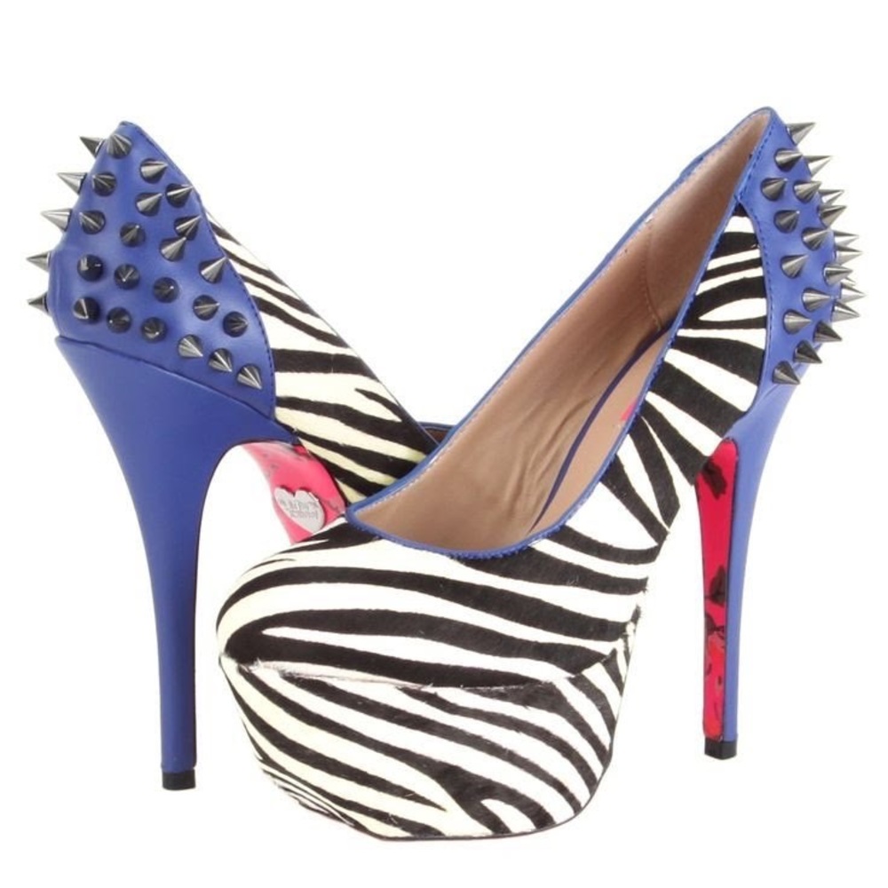 Betsey Johnson Grace-Zebra Spike Heel