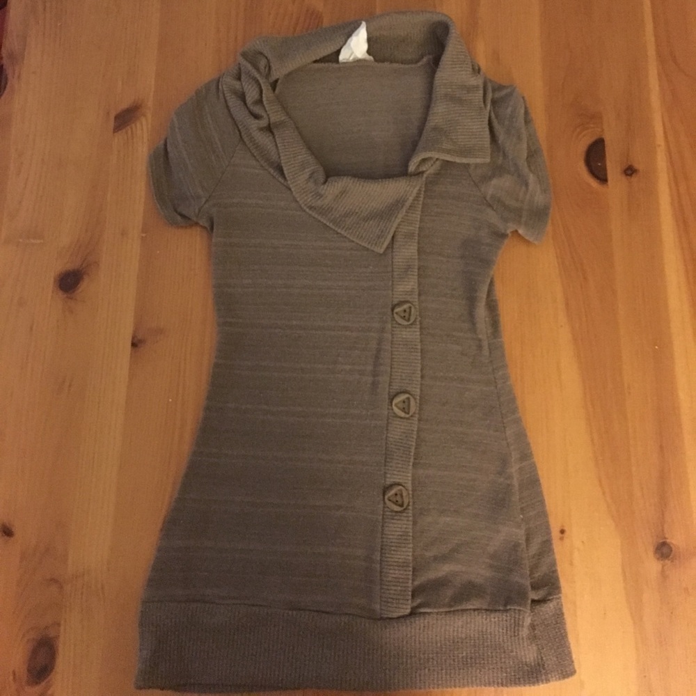 Button down tunic tee