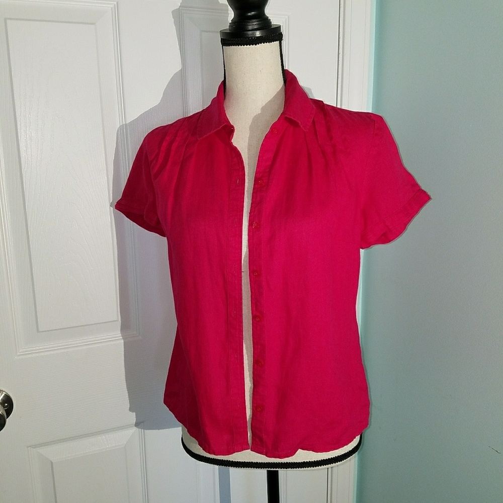 Nwot Pink Talbots Linen Top