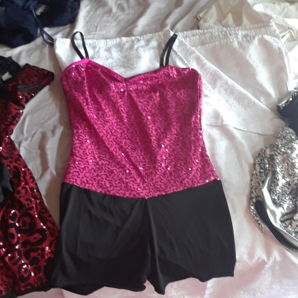 Pink Weissman medium adult sparkly dance costume
