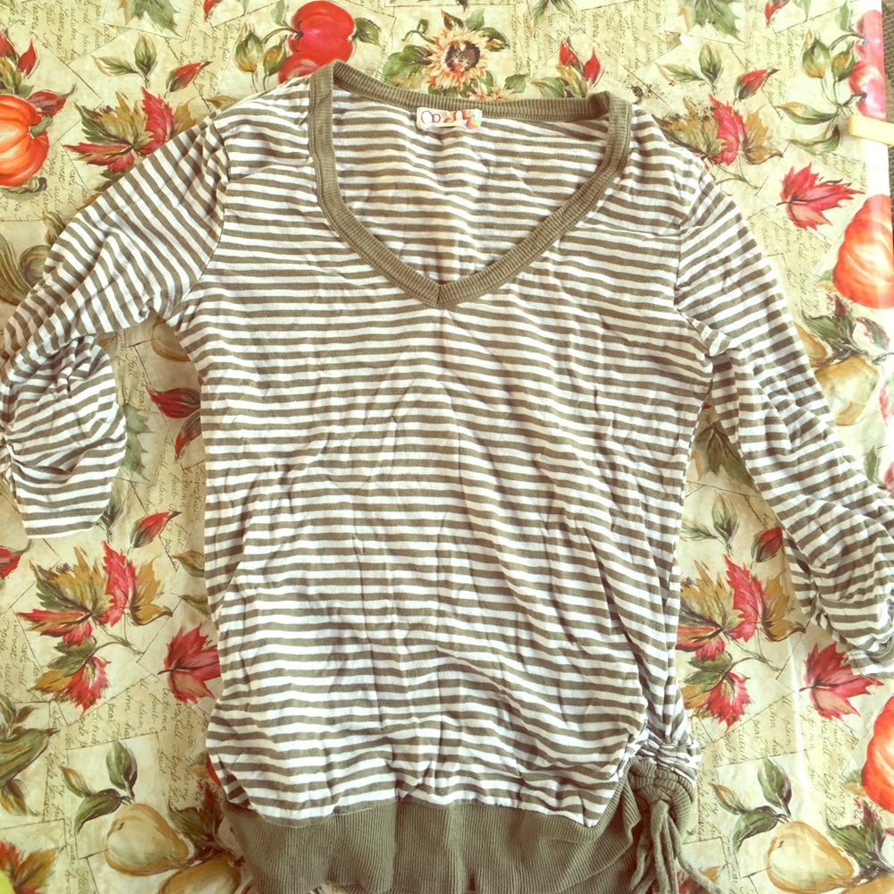 Fall Olive green striped shirt