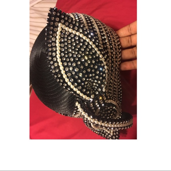 Beautiful beads and rhinestone flapper style hat. main image 5