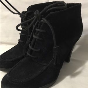 Women's black suede booties