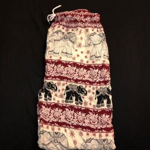 Elephant Print Loose Fit Pants
