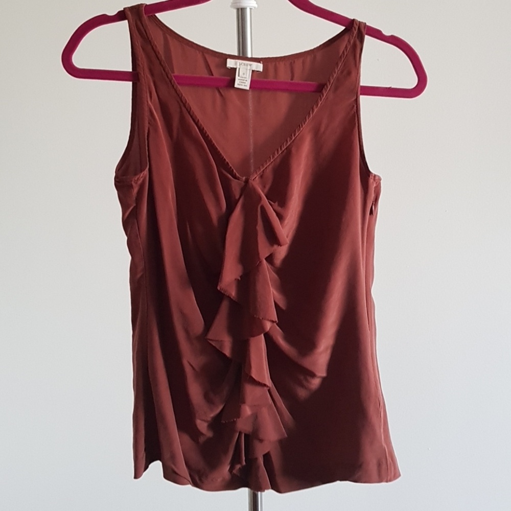 Ruffled Silk Tank