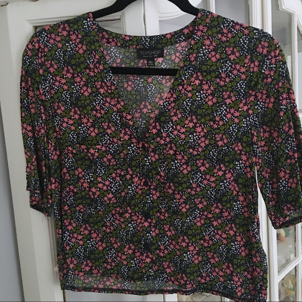 Topshop floral button up