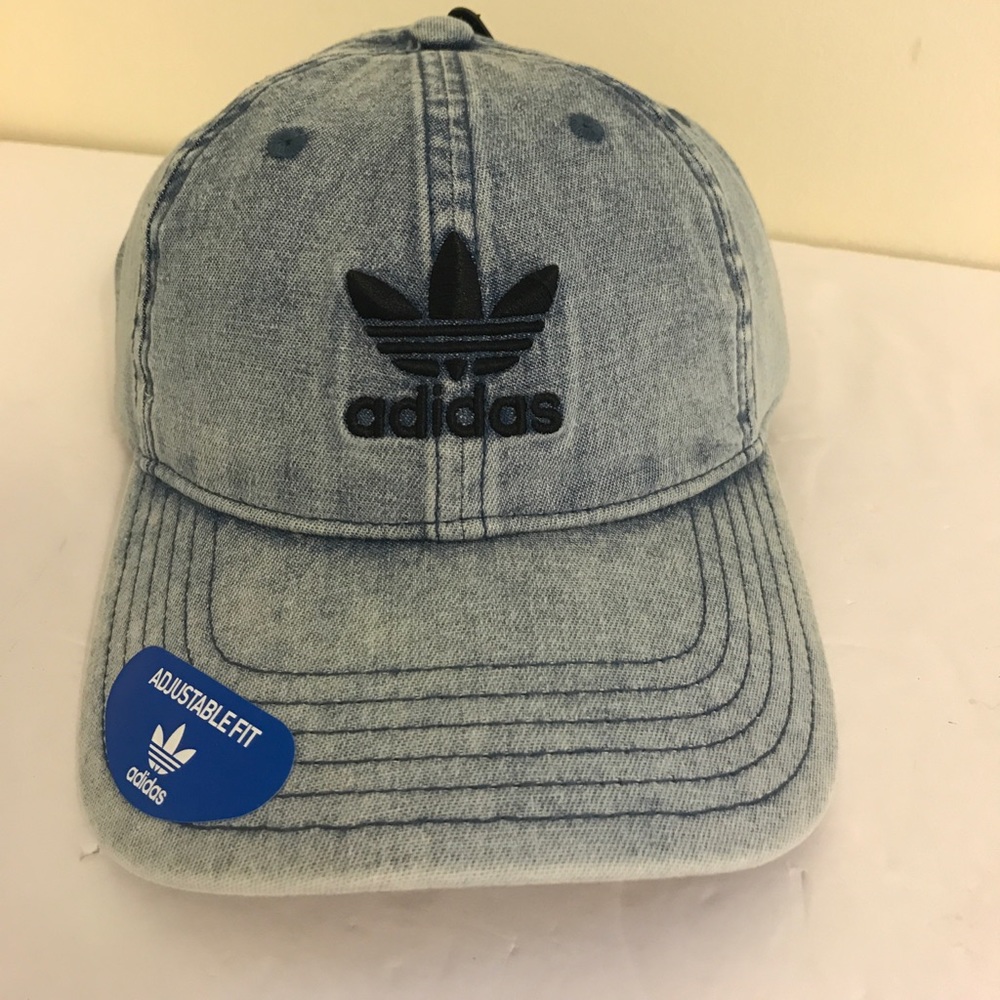 NWT Adidas denim adjustable strap back Dad hat NEW
