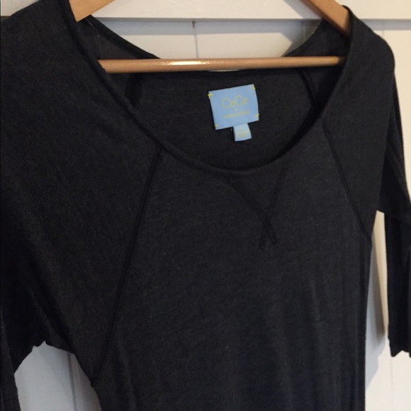 CeCe by Cynthia Steffe Grey Fitted Jersey Dress - Picture 2 of 5