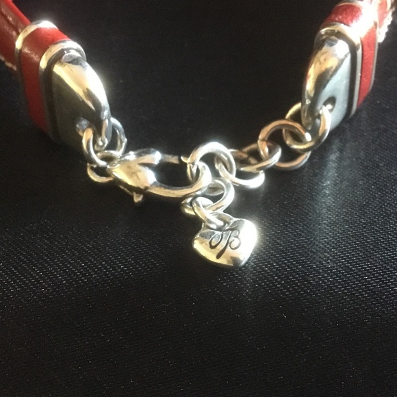 Brighton Red Leather and Flowers Bracelet RETIRED - Picture 6 of 6