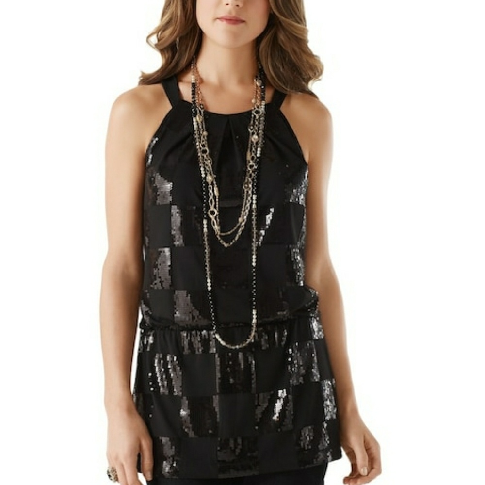 White House Black Market Sequined Tunic Dress