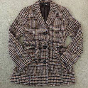 Forever 21 plaid houndstooth fall coat