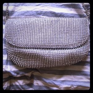 Rhinestone mesh small crossbody