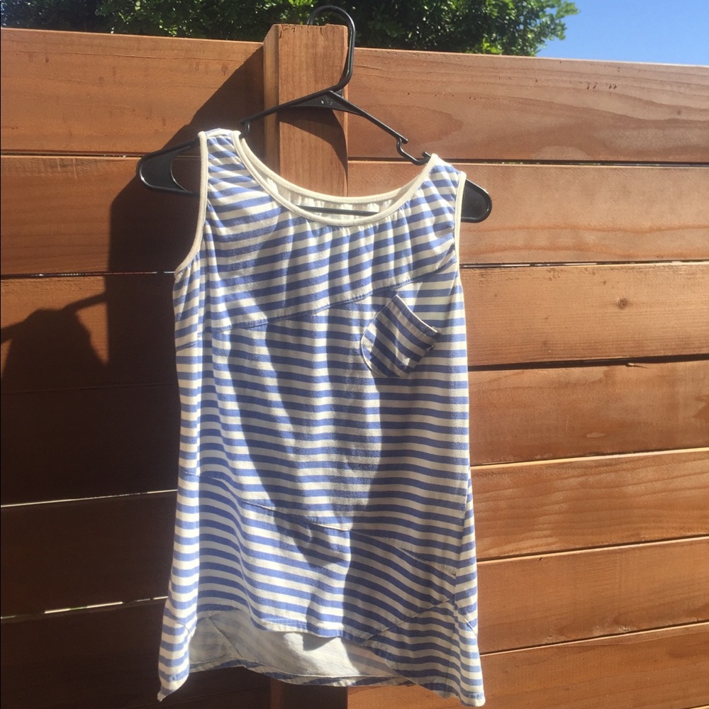 Blue and White Striped Tank Top