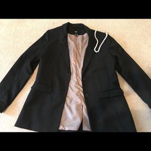 H&M Fitted Black Blazer Sz 12