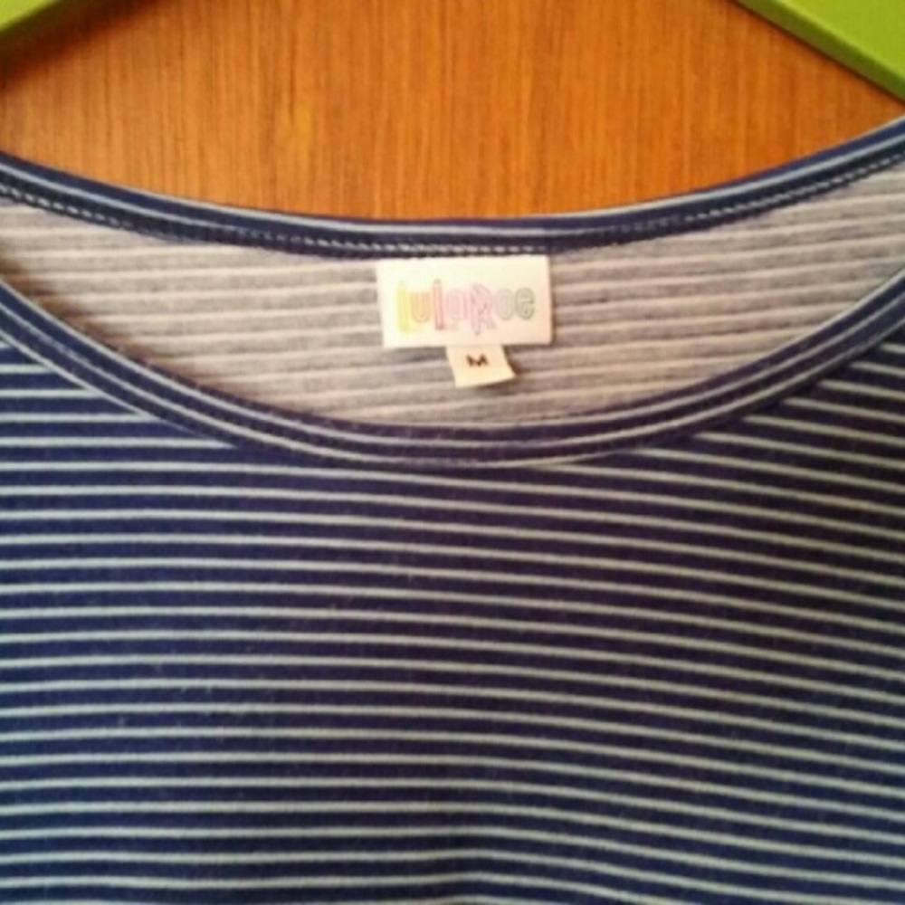 Lularoe Irma Blue pinstripe