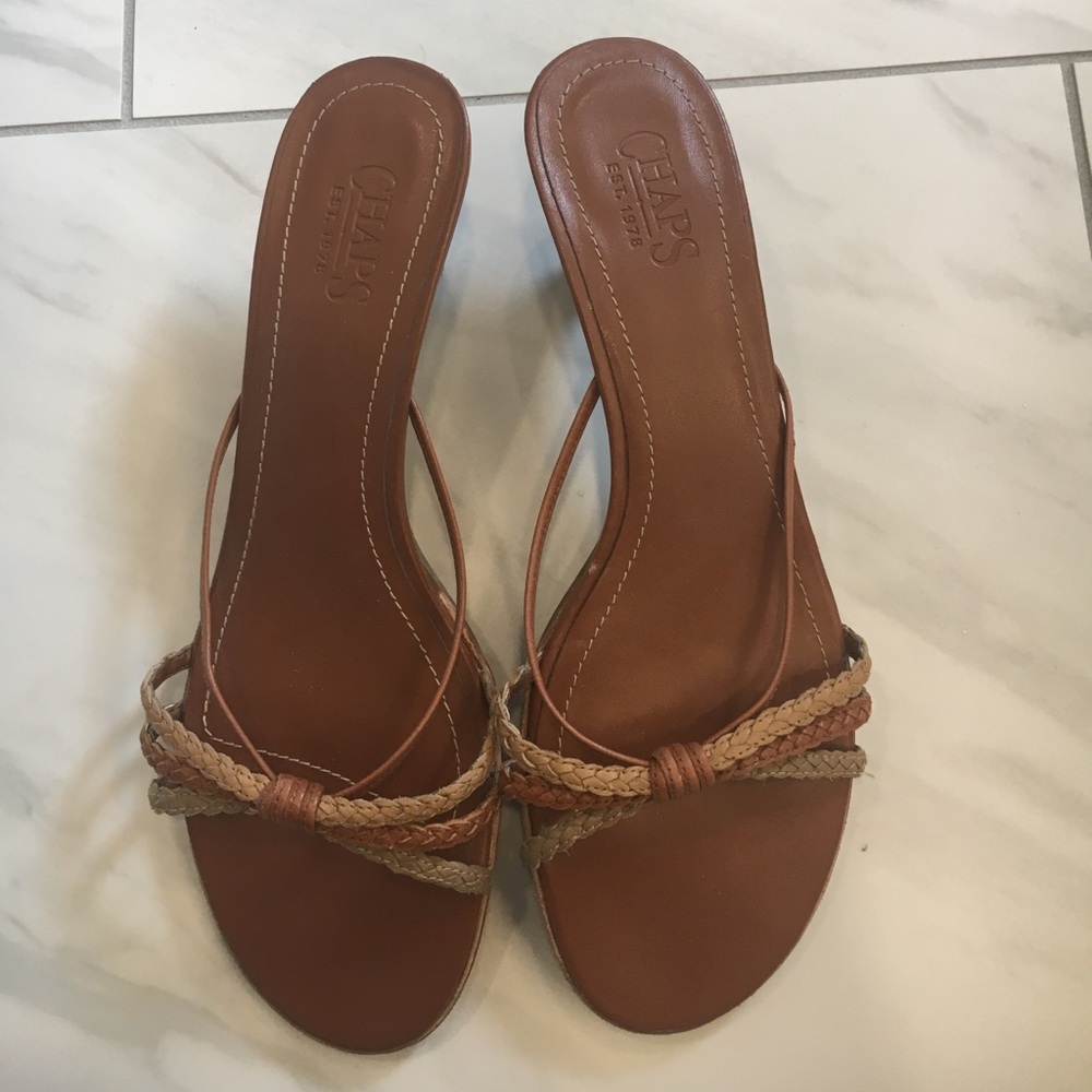 Chaps Ralph Lauren Tan & Khaki Sling Sandals