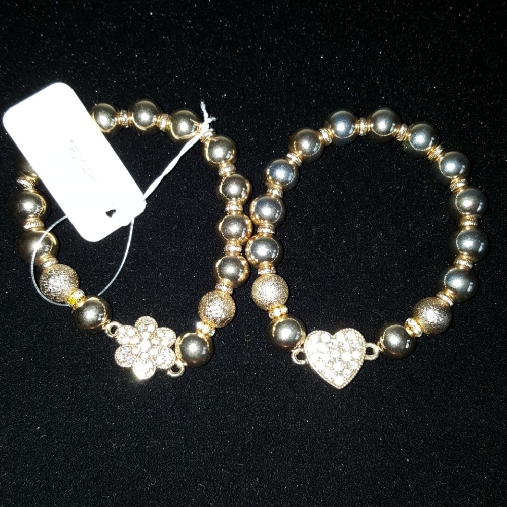 Gold tone stackable bracelets