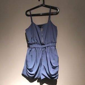 Cornflower blue silky party romper - classy!