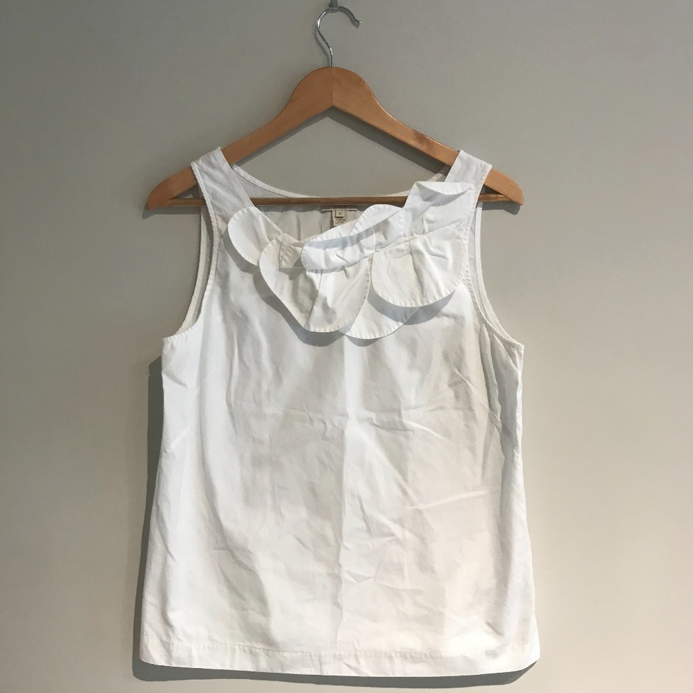J. Crew 100% Cotton White Blouse Career Size 8