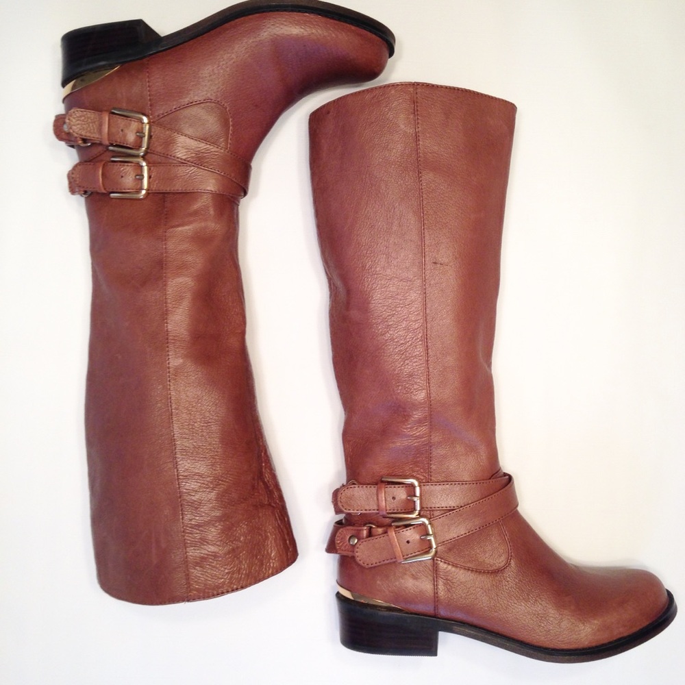 Steve Madden Riding Boot Brown Leather EUC Size 6