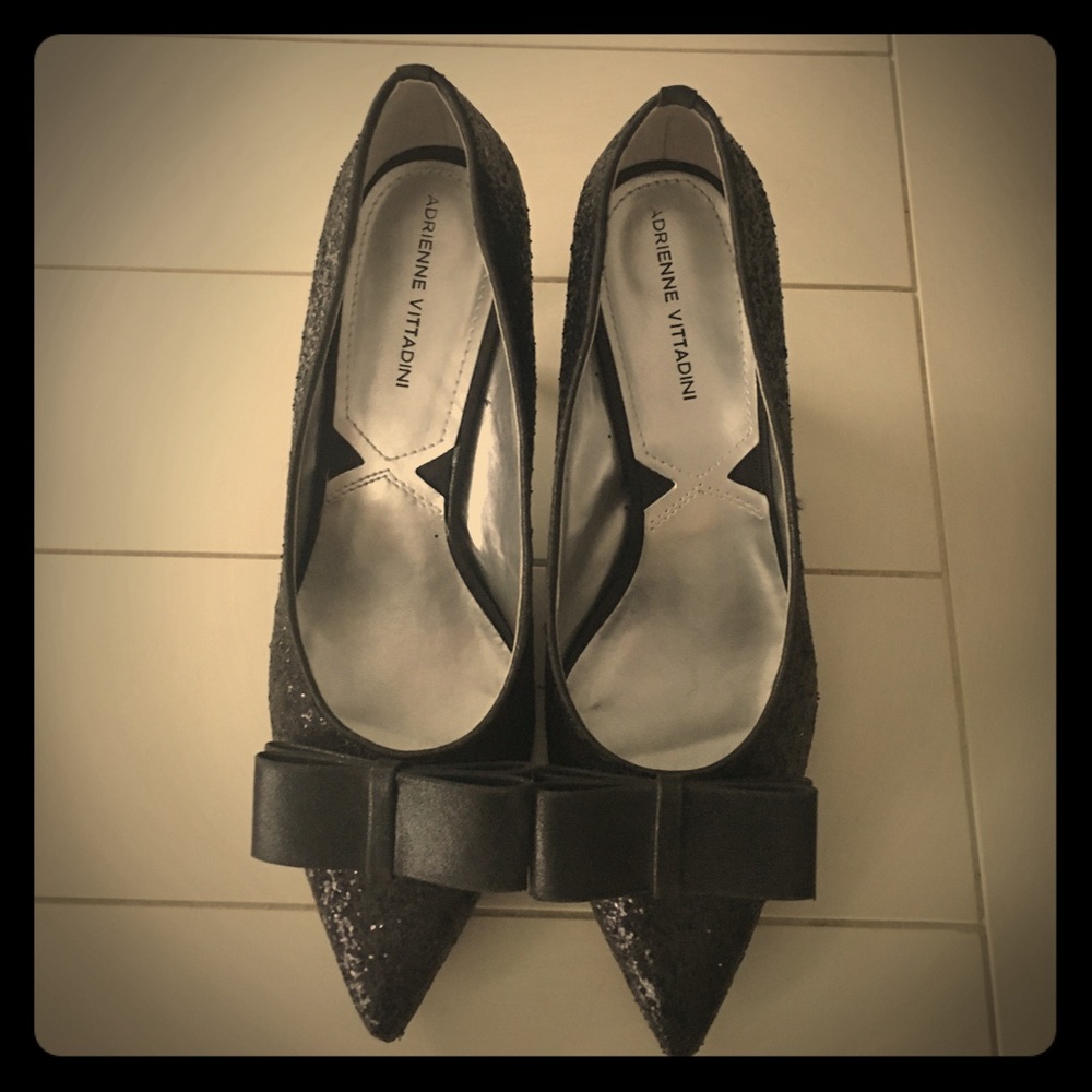 Black sparkle heels